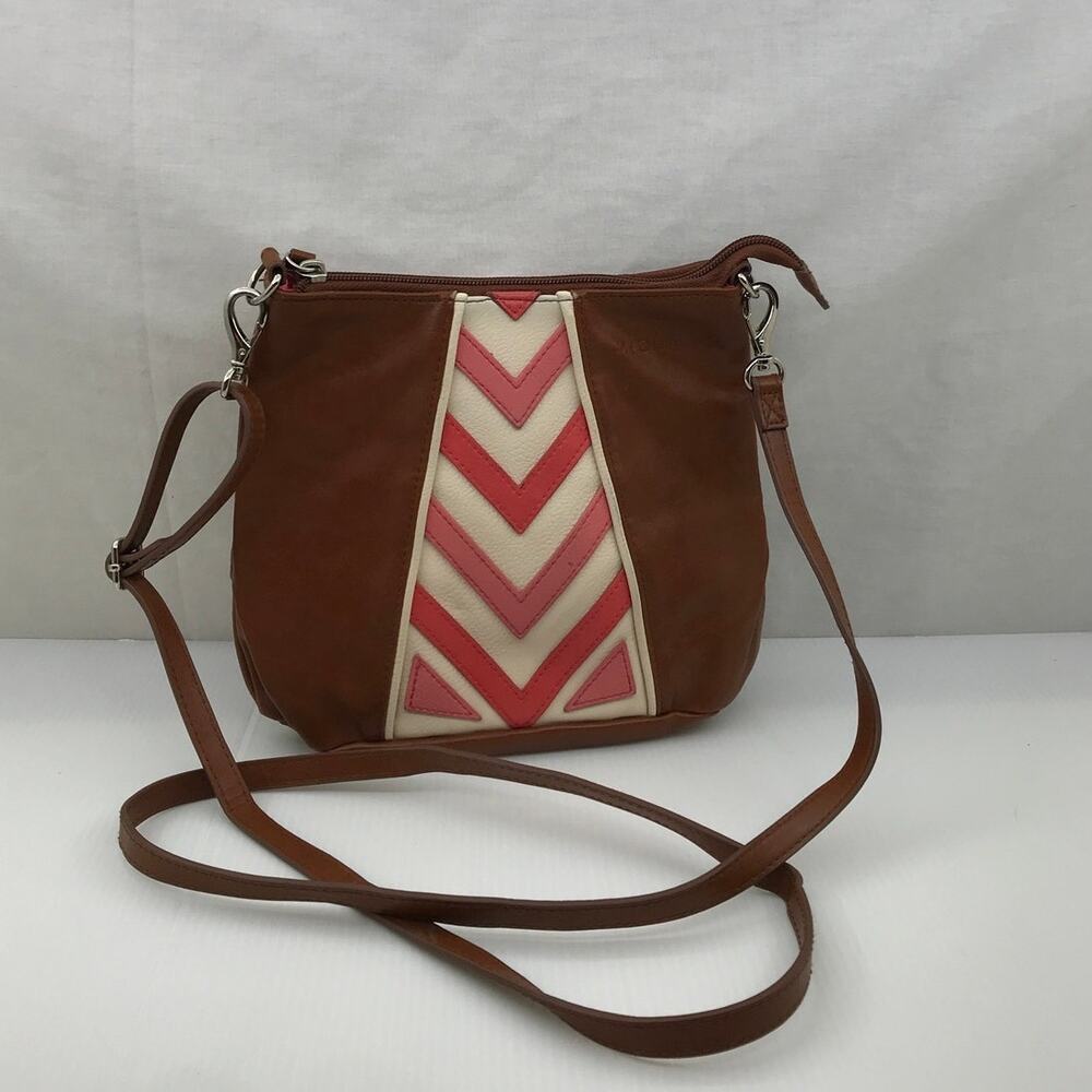 Miche Dee Hip Bag Brown Faux Leather Crossbody Bag Retired NWOT Defect